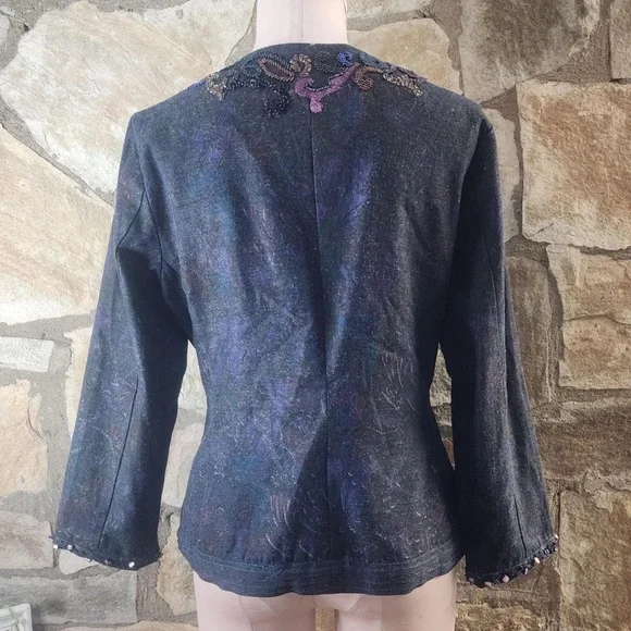 Chico’s Embellished Denim lJacket – Whimsygoth Vibes - Picture 3 of 6
